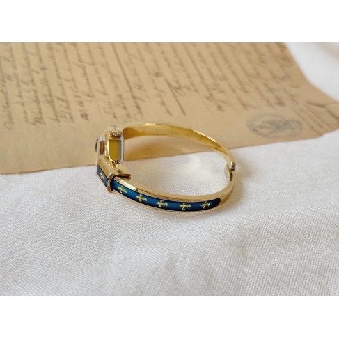 Vintage Blue Enamel Ladies Watch